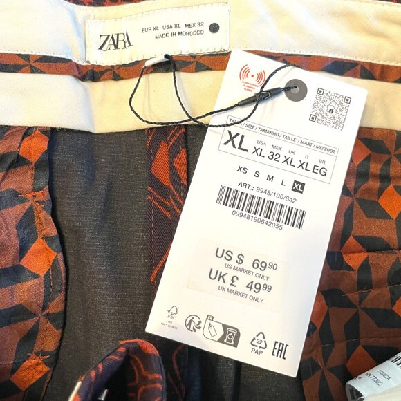 ZARA Skirt / Half Pants XL Geometric NEW - Picture 5 of 8